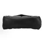 SAINT LAURENT YSL PUFFER, featuring a non-ferrous metal letter logo, magnetic clasp opening and closing design, cloud bag, pillow bag, crossbody single-shoulder bag, black for women